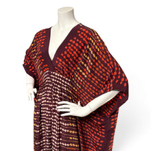 Load image into Gallery viewer, O’pell Brown and Orange Silk Abacus Print Caftan