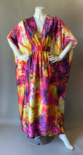 Load image into Gallery viewer, O'pell Pink Firecracker Satin Cocktail Long Torso Caftan