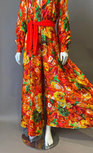 Load image into Gallery viewer, Amazing Vintage Orange Floral Alice Jumpsuit