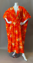 Load image into Gallery viewer, O'pell Tangerine Floral Long Torso Caftan