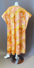 Load image into Gallery viewer, O'pell Orange Hawaiian Hibiscus Watercolor Long Torso Caftan