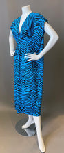 Load image into Gallery viewer, O'pell Blue Tiger Print Petite Caftan
