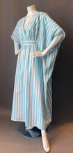 Load image into Gallery viewer, O'pell Striped Blue Long Torso Caftan