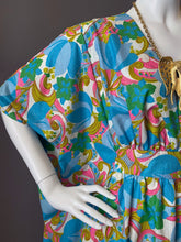 Load image into Gallery viewer, O'pell Mod Print Cotton Empire Long Torso Caftan