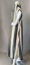 Load image into Gallery viewer, O'pell Sheer Cream Black Striped Gold Shimmer Tunic Caftan