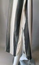 Load image into Gallery viewer, O'pell Sheer Cream Black Striped Gold Shimmer Tunic Caftan
