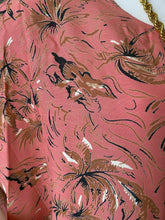 Load image into Gallery viewer, O'pell 1950s Pink Palm Tree Print Tunic Caftan and Matching Mask