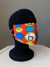Load image into Gallery viewer, O'pell Op Art Mod Print Long Torso Caftan and Matching Mask