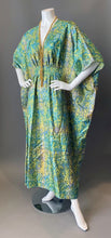 Load image into Gallery viewer, O'pell Chic Mod Printed Acetate Long Torso Caftan and Matching Mask