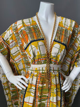 Load image into Gallery viewer, O'pell Mod Op Art Print Long Torso Caftan and Matching Mask