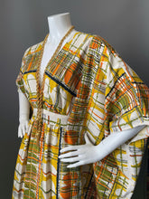Load image into Gallery viewer, O'pell Mod Op Art Print Long Torso Caftan and Matching Mask