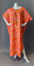 Load image into Gallery viewer, O'pell Mod Sheer Floral Pink Tunic Caftan