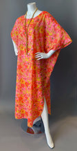 Load image into Gallery viewer, O'pell Mod Sheer Floral Pink Tunic Caftan