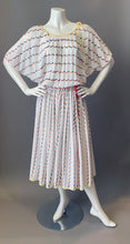 Load image into Gallery viewer, Vintage 80s Giorgio Sant'Angelo Rainbow Embroidery Sun Dress