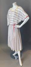 Load image into Gallery viewer, Vintage 80s Giorgio Sant'Angelo Rainbow Embroidery Sun Dress
