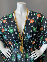 Load image into Gallery viewer, O'pell Mod Sheer Floral Long Torso Caftan with Matching Mask