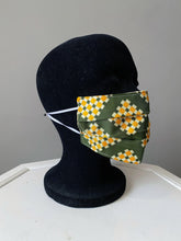 Load image into Gallery viewer, O'pell Mod Border Print Acetate Short Torso Caftan and Matching Mask