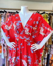 Load image into Gallery viewer, Chic Flowy Heron Print O’pell Caftan
