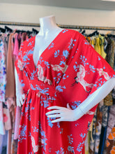 Load image into Gallery viewer, Chic Flowy Heron Print O’pell Caftan