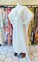 Load image into Gallery viewer, White Cotton Gauze and Lurex O’pell Caftan