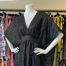 Load image into Gallery viewer, Black Cotton Gauze and Lurex O’pell Caftan
