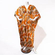 Load image into Gallery viewer, O’pell Brown and Orange Eastern Paisley Print Caftan

