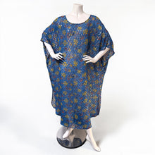 Load image into Gallery viewer, O’pell Sheer Silk Ocean Blue with Gold Eyelash Tunic
