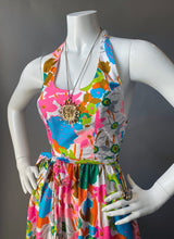 Load image into Gallery viewer, Mod Garden Print Wrap Halter Maxi Sun Dress
