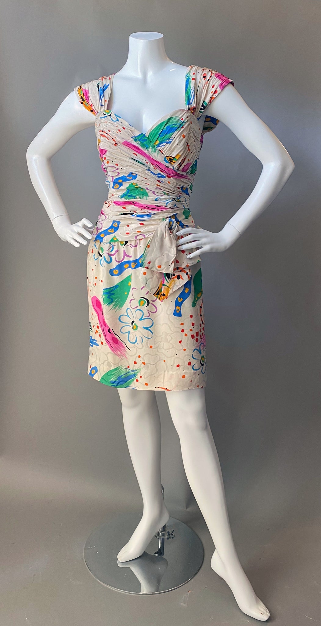 1980s AJ Bari Silk Party Prom Dress The Frippery Palm Springs 1980s AJ Bari Silk Party Prom Dress The Frippery Palm Springs