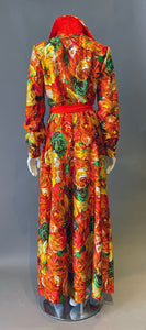 Amazing Vintage Orange Floral Alice Jumpsuit