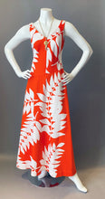 Load image into Gallery viewer, Vintage Malia Orange and White Maxi Dress
