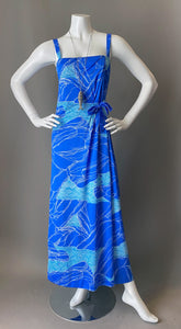 Mod Ocean Print Maxi Sun Dress