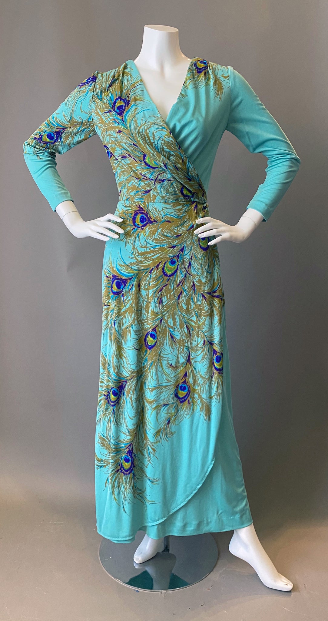 Amazing Peacock Print Cocktail Maxi Dress The Frippery Palm Springs Amazing Peacock Print Cocktail Maxi Dress The Frippery Palm Springs