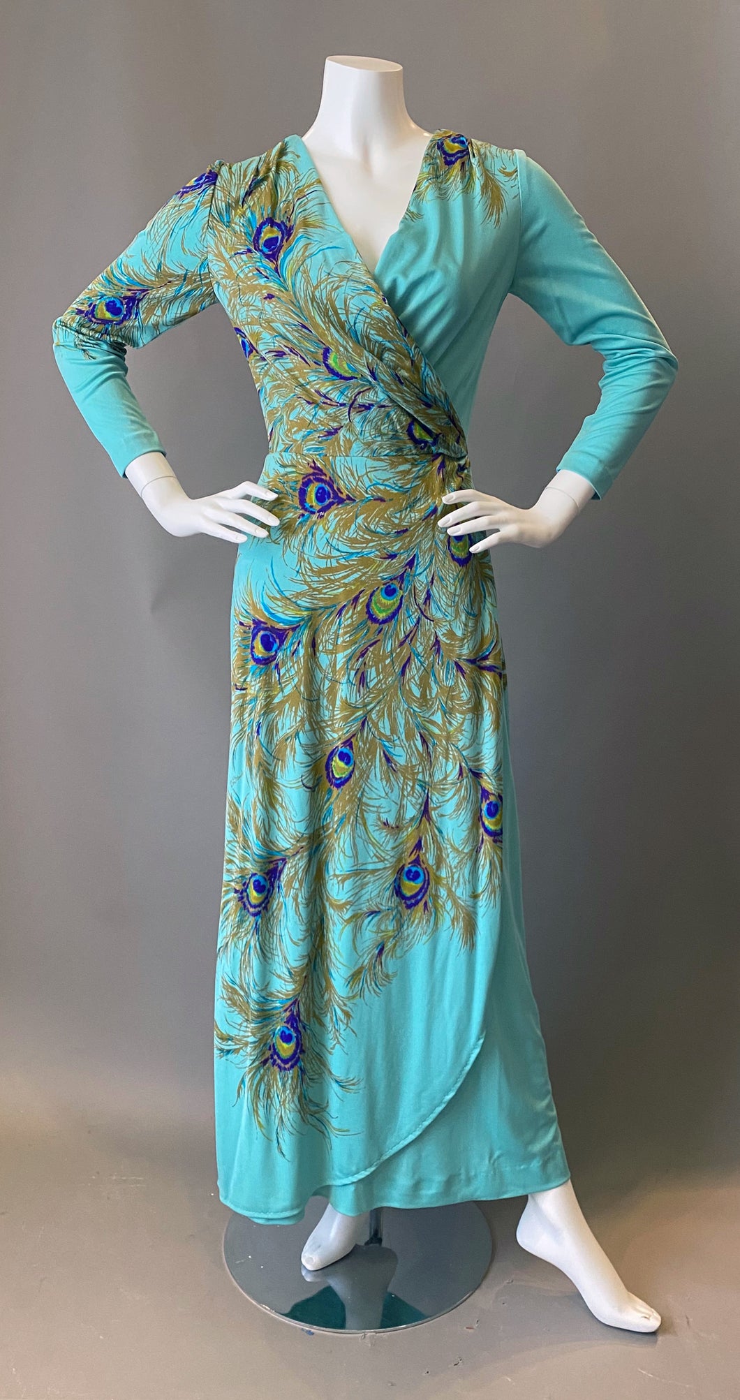 Amazing Peacock Print Cocktail Maxi Dress – The Frippery Palm Springs