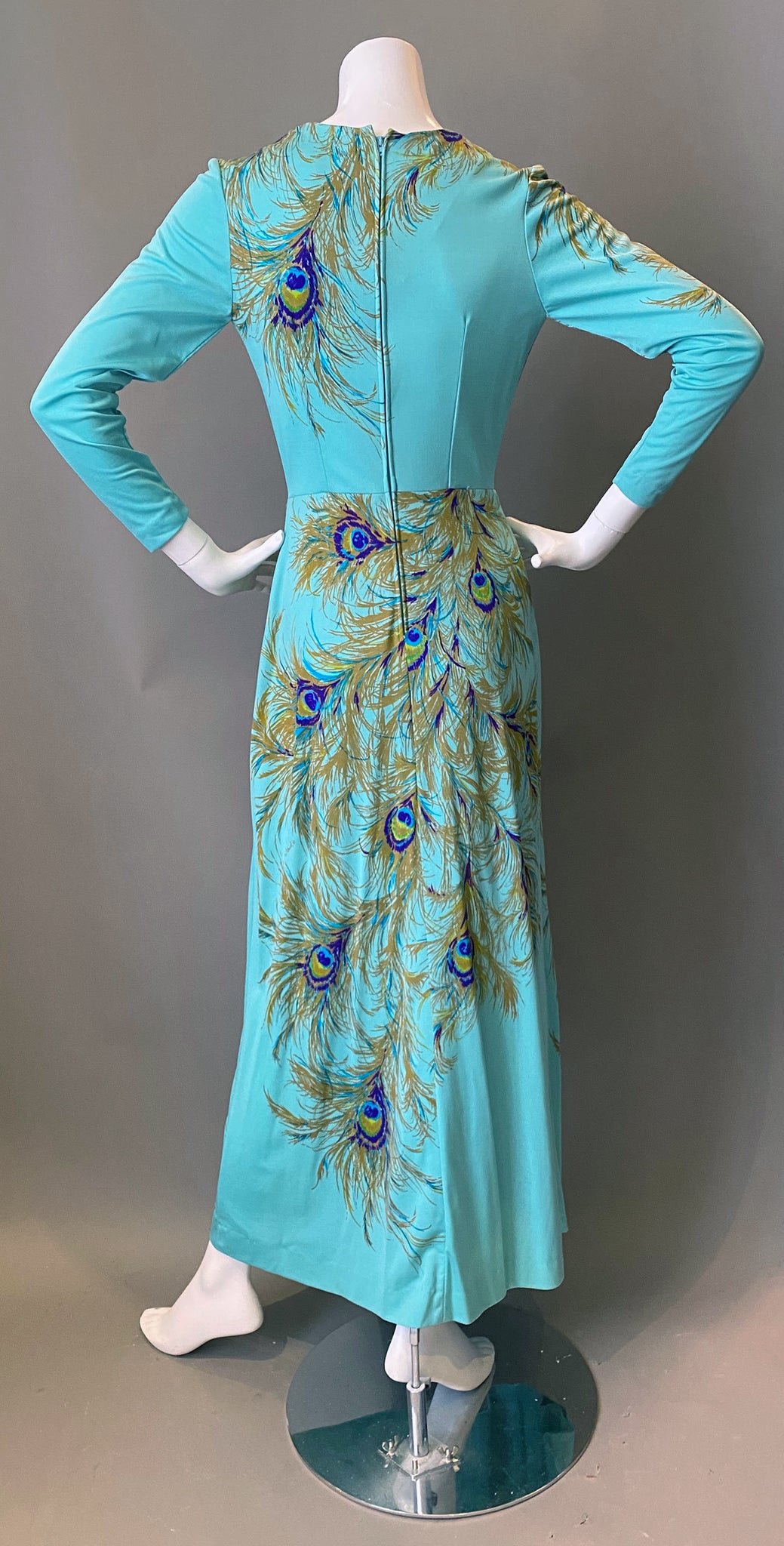 peacock design maxi dress Daphne Peacock Dress