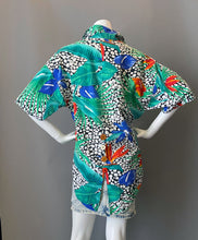 Load image into Gallery viewer, Vintage 1980s Floral Animal Print Tunic Blouse
