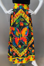 Load image into Gallery viewer, Mod Technicolor Butterlfy Print Maxi Skirt
