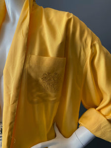 1980s Yellow Oversize Lightweight Blazer Coat NWT