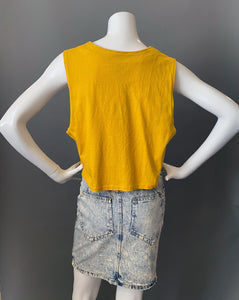 1980s Yellow Cotton Knit Vest