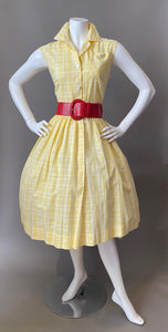 1950s Lemon Meringue Fit and Flare Cotton Sun Dress
