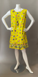 Mod Sunny Floral Border Print Cotton Sun Dress