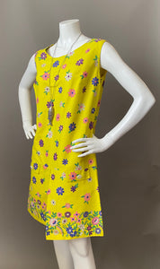 Mod Sunny Floral Border Print Cotton Sun Dress
