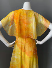 Load image into Gallery viewer, 1970s Ocean Orange Chiffon Cocktail Maxi Gown
