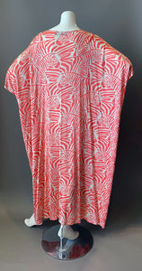 O'pell Pink Zebra Print Knit Xtra Long Torso Caftan