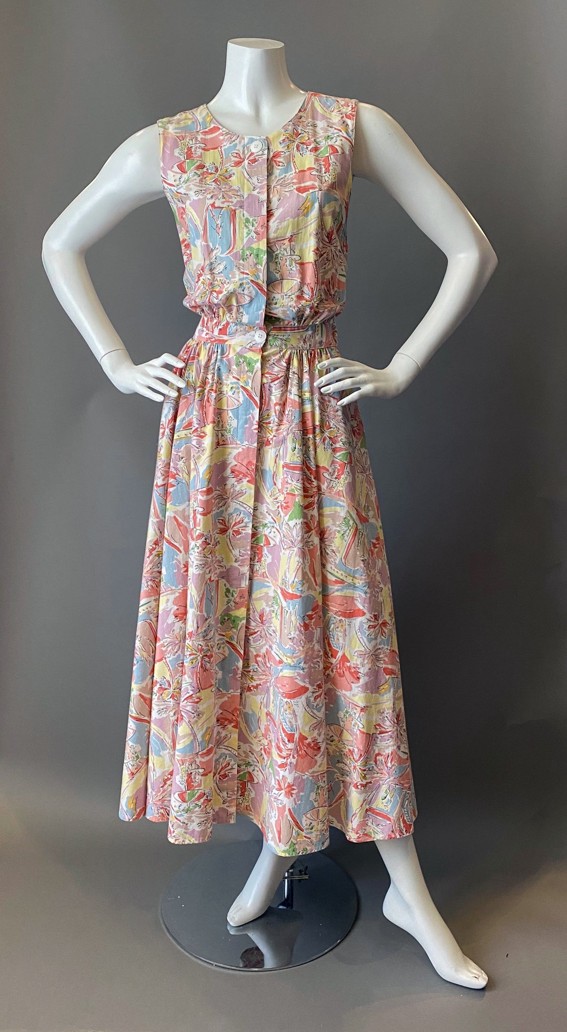 Vintage 80s Halter Crisscross Pink Floral Cotton Sun Dress The Frippery Palm Springs Vintage 80s Halter Crisscross Pink Floral Cotton Sun Dress The Frippery Palm Springs