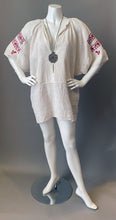 Load image into Gallery viewer, Antique Bohemian Hungarian Home Spun Linen Embroidery Tunic
