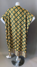 Load image into Gallery viewer, O&#39;pell Mod Border Print Acetate Short Torso Caftan and Matching Mask
