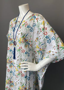 O'pell New Floral Sheer Cotton Tunic Caftan