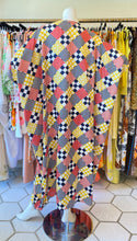 Load image into Gallery viewer, Checkerboard Patchwork O’pell Caftan Red/Navy/Gold
